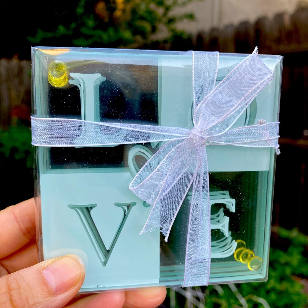 LOVE Glass Coasters - Set of 4